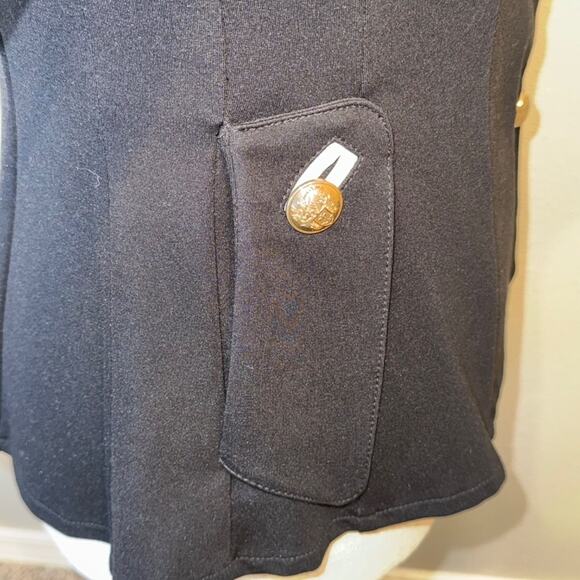 Joseph Ribkoff jacket military style black Ponte knit with gold buttons Sz 6 - Picture 7 of 10